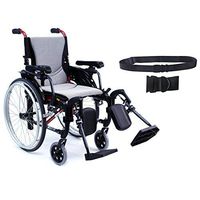 Karman S-Ergo 305 Ultra Lightweight Ergonomic Wheelchair | Upgraded to Elevating Legrests | Seat Size 16" X 17" | Frame Color Rose Red & Free Black Wheelchair Seatbelt!