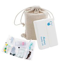 Estefanlo Magnetic Foldable Pill Organizer, Travel Pill case Portable Pocket Pill Box with 7 Compartments, Pill Dispenser Medicine Container to Hold Pills Vitamin Fish Oil Supplements (2 Pack)