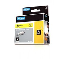 DYMO Industrial Heat Shrink Tubes for DYMO Industrial RhinoPro Label Makers, Black on Yellow, 1/2", (18056)