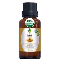 SVA Organics Frankincense Sacra (Sacred) Oil 10 Ml USDA Certified Organic 100% Pure & Natural, Authentic & Premium Therapeutic Grade Oil for Aromatherapy, Skin Care, Hair Care & Scalp Massage