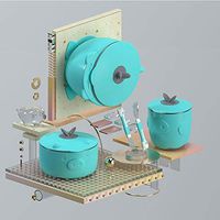 WWSHM Water Insulation Bowl, Sucker Bowl, Children's Tableware Set, Stainless Steel Anti-fall Auxiliary Food Bowl, Spoon, Baby's Food (Color : Six piece set 5)