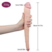YMYMYY 14.1 Inch Thick Curved Suction Cùp Reálistic Female Pleasure Stick - Both Ends Can Be Used Alone Or Together with Partners-Black Confidential Shipment