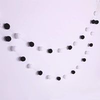 Bining Black Felt Ball 30mm 30 Balls Christmas Tassel Garland Pom Pom Ball String Ba 78in(2M) (Black&White Ball)