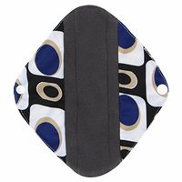 TONSEE Reusable Sanitary Pads for Women, Washable Menstrual Pad (S: 17.5 * 21cm, Black #02)