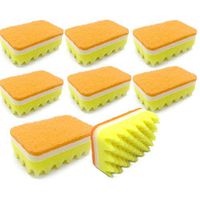 Multi-Use Scrunge Scrub Sponge, Non-Scratch Scouring Pads, Cat&Dog Hair Remover Dish Washing Cleaning Sponge Used for cat Fiber Cleaning Kitchen Bathroom
