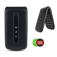 Ushining Flip Phone Unlocked 3G Dual SIM Card SOS Button Big Button and Large Volume Easy to Use Flip Cell Phone for Seniors and Kids(Black)