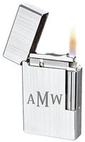 Personalized Visol King Brushed Silver Flint Lighter with Free Roman Monogram