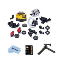 KODAK PIXPRO SP360 360 Degree VR Action Camera with Explorer Pack and Waterproof Housing Case - Bundle with Ulanzi MT-05 Mini Tripod for Mobile Gimbal, 32GB SDHC Card, Microfiber Cloth