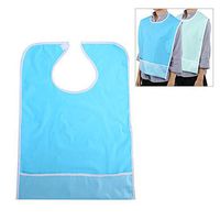 Adult bib, Soft and Comfortable Bibs Large Sponge bib for Adults Pressed Closure Bib for Adults and bib Reusable Elderly Adults bib bib Cloth(Light Blue)
