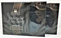Fineline Settings 200-Piece Extra Heavy Cutlery Teaspoons, Black. 2 x 100 Packs. (Packaging Design May Vary)