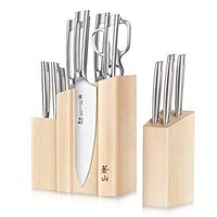 Cangshan TN1 Series 1021967 Swedish Sandvik 14C28N Steel Forged 14-Piece DENALI Magnetic Knife Block Set, Maple