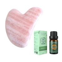 CCbeauty GuaSha Massage Oil Kit,Natural Scraping Massage Tools Rose Quartz + Anti Cellulite Treatment Massage Oil For Body
