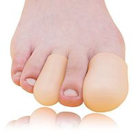 Dr. Foot's Gel Toe Caps Prevents Callus Relieve Pain from Corns, Blisters, Hammer Toes Bunion Pain Relief - 4 Pairs (Beige)