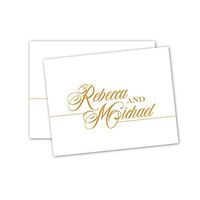 Fancy Script Personalized Note Cards - Gold