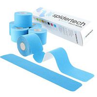 SpiderTech Precut Roll (6 Pack) [Blue]. Preferred by Athletes. Reduce Pain and Inflammation, high-Grade Cotton Material, Help re-Train Muscles. Kinesiology Tape for Shoulder, Knee, Back, Legs, etc