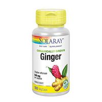 Solaray Organically Grown Ginger Root 540mg | Healthy Cardiovascular, Digestive, Joint & Menstrual Cycle Support | Vegan & Non-GMO | 100 VegCaps