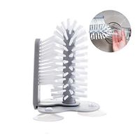 MAGAO Glass Cup Washer with Suction Double Sided Bristle Brush Detachable Washable Standing Water Bottle Cleaning Brush for Beer Cup, Long Leg Cup, Red Wine Glass and More Bar Kitchen Sink Home Tools