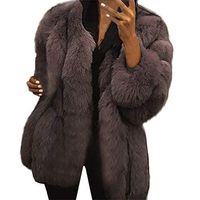 Faux Fur Coat, Women's Long Sleeve Parka Furry Jacket Snow Outwear Outerwear Coats Plus Size