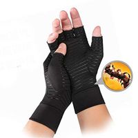 KIWI RATA Copper Non-Slip Arthritis Gloves Comfy Fit, Breathable & Moisture Wicking Fabric, Men & Women Open Finger Hand Compression Gloves for Hand Pain Symptom Relief, Ease Muscle Tension