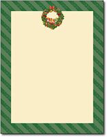 Christmas Wreath Holiday Letterhead - 80 Sheets
