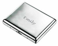 Personalized Visol Mirror 100mm Cigarette Case - Free Engraving (Text) (Chrome)