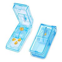 Pill Splitters, Pill or Vitamin Tablet Splitter Cutter, Tablet Splitter with Storage Box(2Pack, Blue)