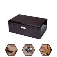 Humidors Cedar Wood Cigar Box Constant Humidity Box White House Patterned Cigar Humidifier Household Storage Cigar Cabinet Professional Cigar Smoking Case (Color : Black, Size : 412616cm)