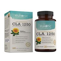 Eukonic CLA 1250 mg, 180 Softgels, Natural Diet Pills for Increased Weight Loss and as a Fat Burner, 100% Safflower Oil, Lose Weight Faster, Non-GMO, 3rd Party Tested