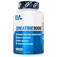 Evlution Nutrition Creatine1000, 1 Gram of Pure Creatine Monohydrate in Each Serving, Veggie Capsules (60 Servings)