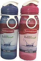 Rubbermaid 20 oz Refill Reuse Water Bottle 2 Pack 1 Pink and 1 Blue Bottle