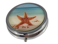 Starfish Three Compartment Small Daily Pocket/Purse/Travel Pill Box Case