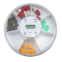 AWZSDF Pill Dispenser Pill Box with Alarm Electronic Medication Reminder 7 Compartment Portable Design to Carry Vitamins, Supplements for Travel Camping and Other