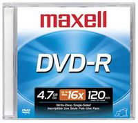 O MAXELL O - Disk - DVD-R - 4.7GB for General usebranded - in jewel case - 16X - Sold As Each