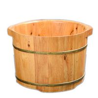 Tub Foot Bath, Cypress Wood Environmental Protection Foot Bucket，Household Steamed Foot Artifact，27CM High Binaural Foot Wooden (Size : No Cover)