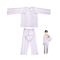 Patient Care Clothes Suit, Home Hospital Nursing Suit with Zipper Design, Open Incontinence Sleepwear for Disability Elderly Surgery Patients, Light Purple,XL