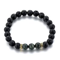 Mystiqs Lava Rock & Camouflage Natural Stone Bracelet Essential Oil Diffuser for Men, Woman Aromatherapy Ideal for Anti-Stress or Anti-Anxiety