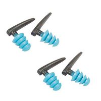 COMOK Flange Reusable Earplugs, Comfortable, Waterproof, Ear Plugs for Swimming, Snorkeling and Showering, 2 Pair (Cyan)