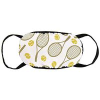 Anti-Allergies Dust Face Covers, Earloop Half Face Cover for Women Men, Cosplay Painting Face and Nose Cover with Adjustable Elastic Strap - Tennis Rackets Balls
