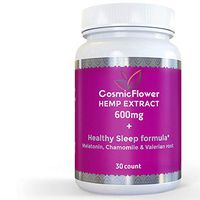 Healthy Sleep Aid | Hemp Extract 600mg, Melatonin Valerian Root Chamomile | Hemp Oil Extract for Pain Anxiety and Stress Relief | Herbal Sleep Aid | Omega 3-6-9 | Jet Lag | 30 Pills