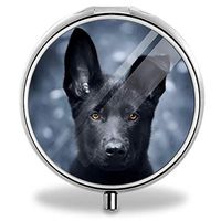 Decorative Boxes Pill Box Silver Animal German Shepherd Dogs Purse Travel Pill Case Medicine Tablet Holder Wallet