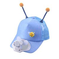 Meidexian888 USB Charging Fan Cap,Children Summer Fan Cooling Baseball Cap Hat USB Charging Shade Sunscreen Hat (Blue)