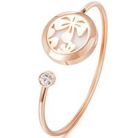 Coolnut Essential Oil Diffuser Bracelet for Women and Girls,Rose Gold Aromatherapy Bracelets with Gorgeous Jewelry Box,Best Gift for Loved One(Four-leaf Clover）