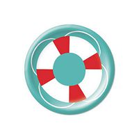 Pool Party Life Saver -9" Paper Dinner Plates, Set of 12
