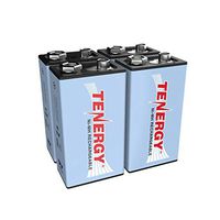 Tenergy 9V NiMH Battery, High Capacity 250mAh Rechargeable 9 Volt Batteries for Smoke Detector/Alarms, TENS Unit, Metal Detector, and more (4 Pack)