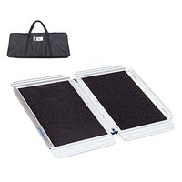 Ruedamann 2' x 30" Non-Skid Threshold Ramp,Portable Aluminum Folding Wheelchair Ramp for Home,Steps,Stairs,Doorways,with Bag (MR607W-2)