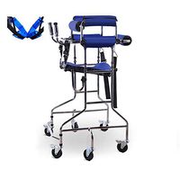 Nurth Walker Stand Auxiliary Equipment/Standing aids Equipment, Walking Assist Equipped,W/Storage Frame,Infusion Holder Balance bar, Foot Brake Limb Walker for Lower Rehabilitation Men Device Blue