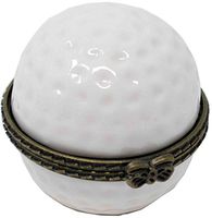 Golf Ball Pattern Porcelain Pocket Purse Portable Travel Pill Box & Medicine Organizer (1 Large Compartment)