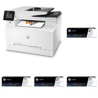 HP LaserJet Pro M281fdw All in One Wireless Color Laser Printer (T6B82A) with Standard Yield 4 Color Toner Cartridges