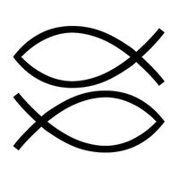 Leon Online Box Christian Fish Symbol Mirror - Message Decal [Choice] Vinyl Sticker for Car, Bike, iPad, Laptop, MacBook, Helmet