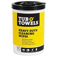Tub O Towels TW90  Heavy-Duty 10" x 12" Size Multi-Surface Cleaning Wipes, 90 Count Per Canister